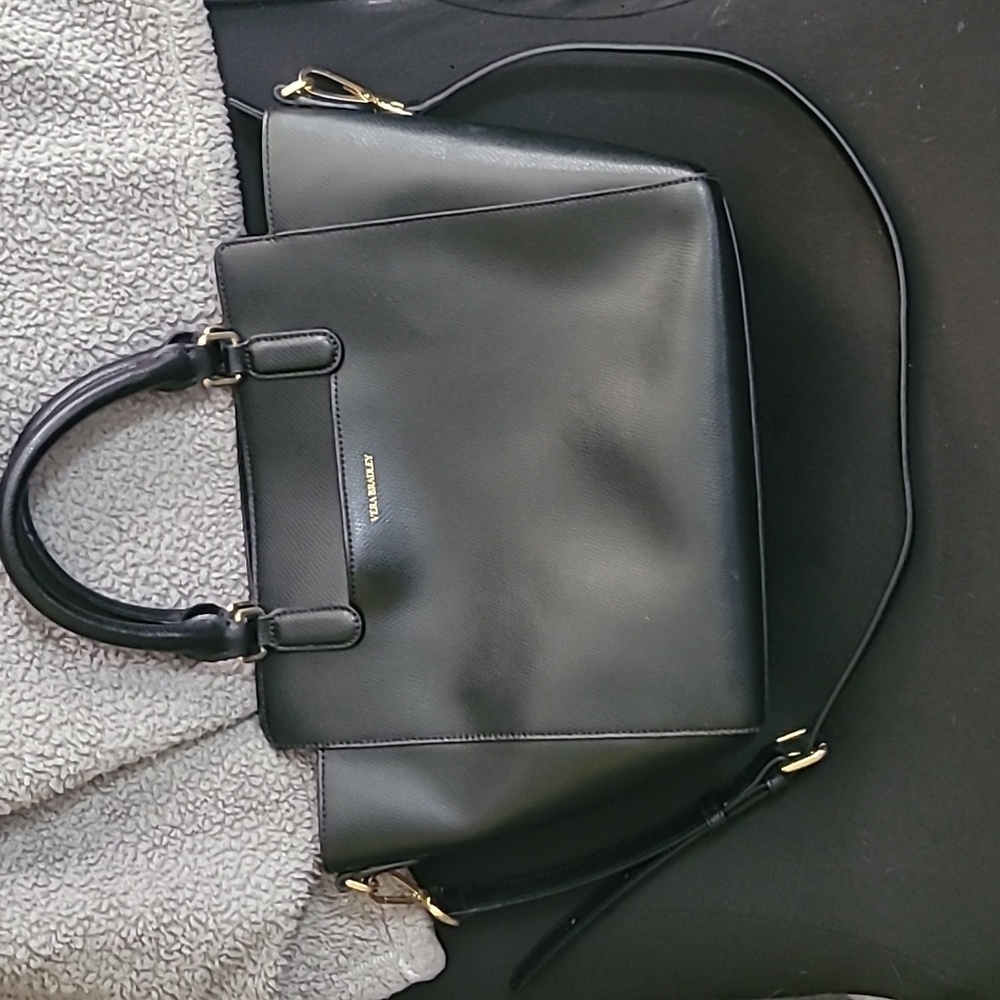 Vera Bradley Black Morgan Satchel Tote Crossbody Bag Purse